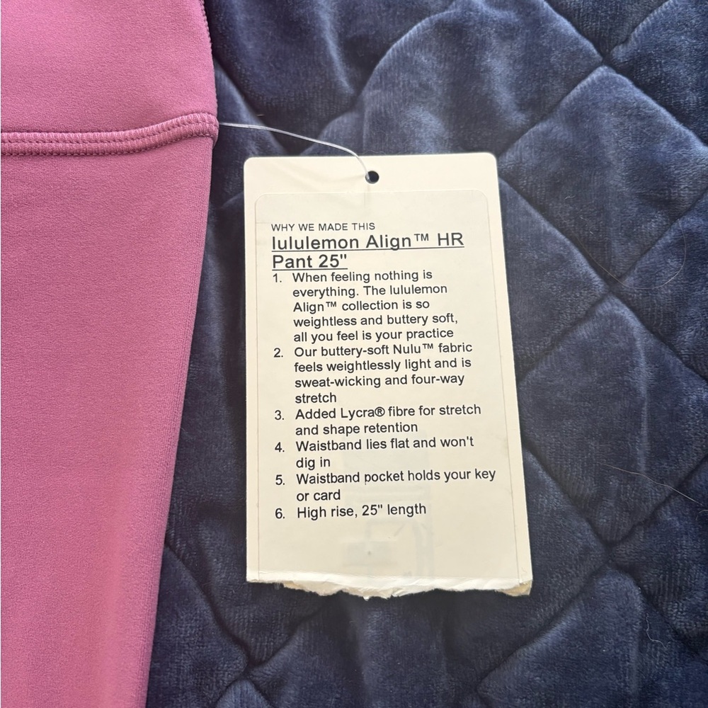 NWT Align 25 inch leggings in Mystic Purple size 2